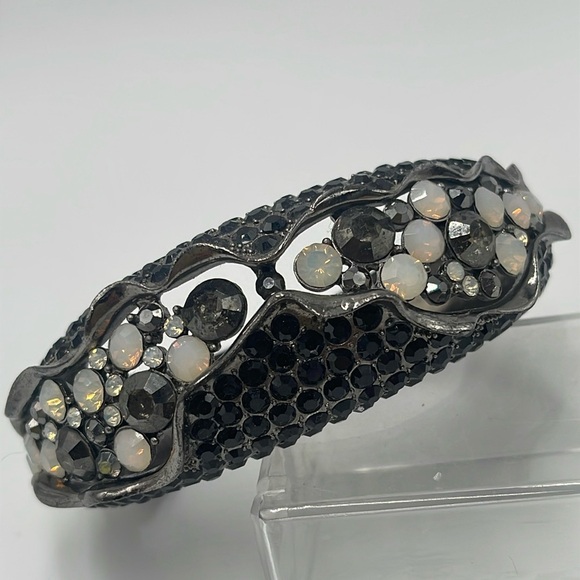 Crystal Rhinestone Evening Bangle Bracelet - Picture 1 of 9